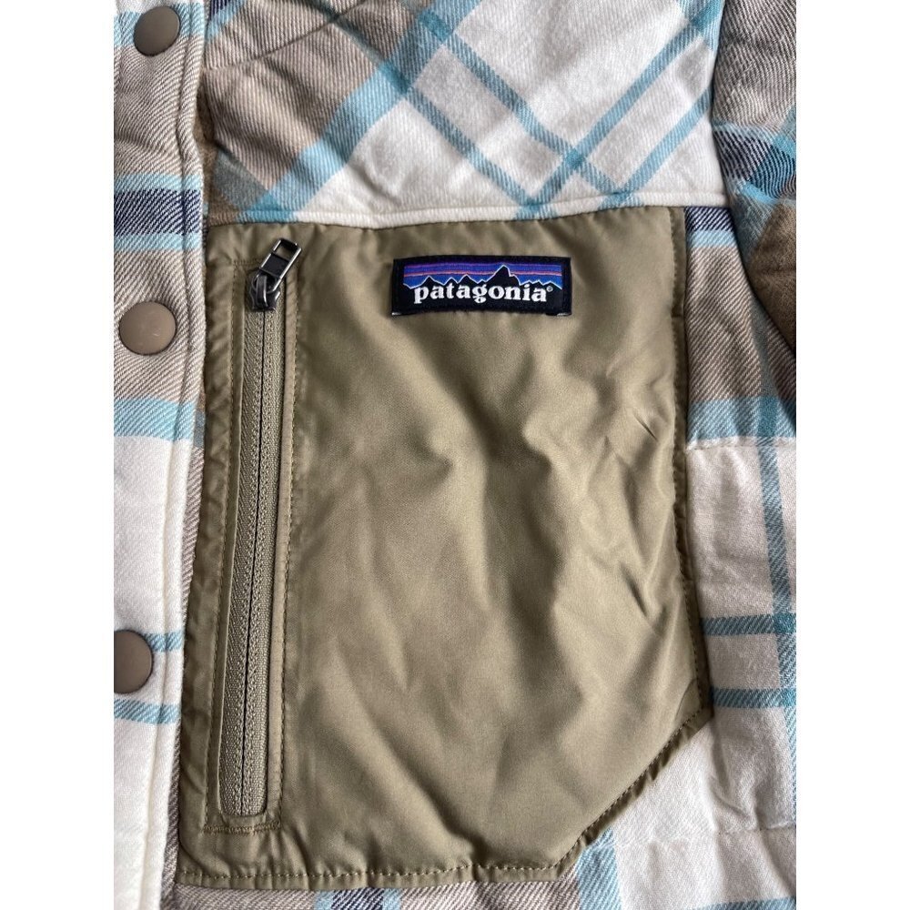 Patagonia Womens SZ S Heywood Plaid Jacket Insulated Quilted Cream Blue Rare! - Picture 6 of 12